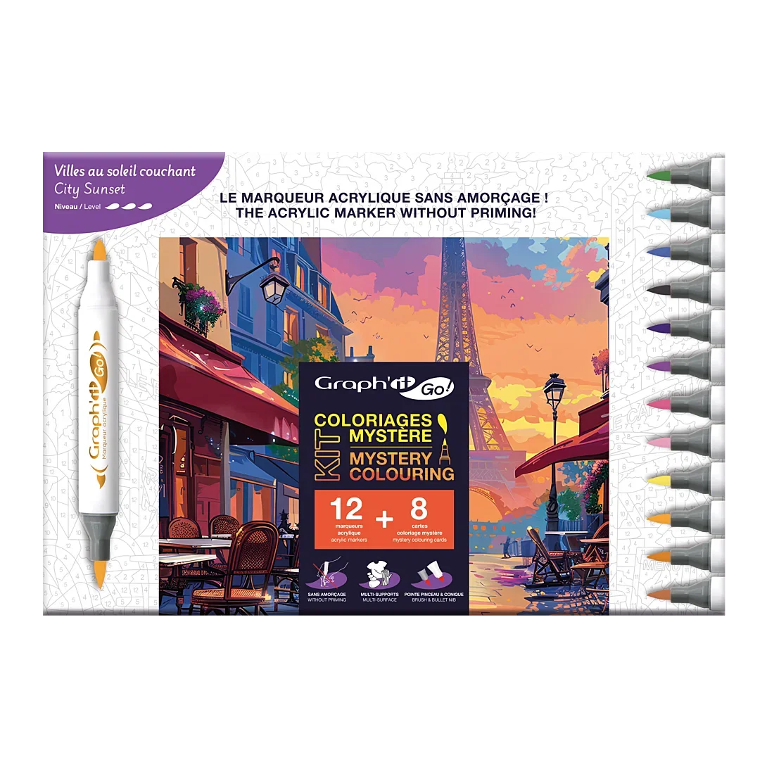 GRAPH'IT Mystery Coloring Kit City Sunset