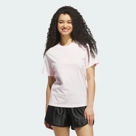 Adidas Satin-Filled Logo Graphic Kortärmad T-shirt (Dam)