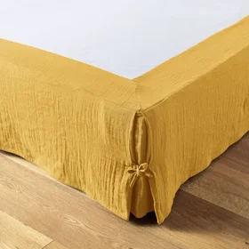 Housse Jupe de lit en Gaze De Coton 160x200cm
