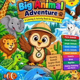 Ollie ’s Big Animal Adventure Färgläggningsbok