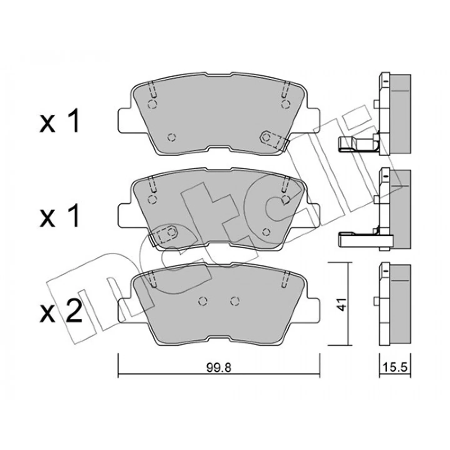 Metelli Disc Brake Pad Set 22-0886-0