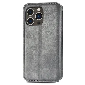 Nahkakotelo Läderfodral med Stilfull Rhombus Imprint för iPhone 15 Pro Max