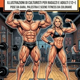 Bodybuilder da Colorare Färgläggningsbok för barn och vuxna