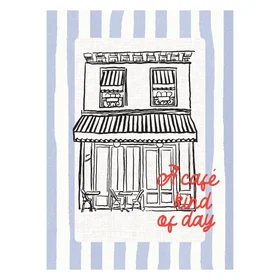 Poster Cafe Kind Of Day On Blue Stripes 30x40cm