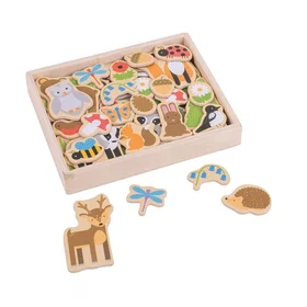 Bigjigs Wooden Woodland Magnets Set 35-Piece BJ275