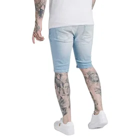 SikSilk Distressed Denim Shorts Skinny Fit (Herr)