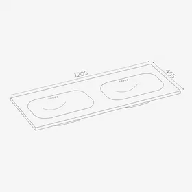 Korsbakken Nice Vask Solid Surface Hvit 120cm 463702121