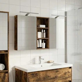 vidaXL Badrumsmöbelset 3 Styck Brown Konstruerad trä 110 x 10.5 x 60.5 cm 3403724