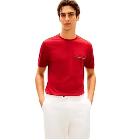 Tommy Hilfiger Global Stripe Pique Pocket Short Sleeve T-shirt (Herr)