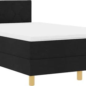 vidaXL Box Spring Bed with Mattress & LED Black 120x200 cm Fabric