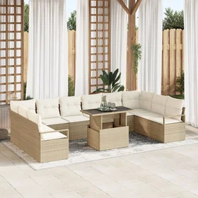vidaXL Garden Sofa Set with Cushion 11 Pieces 3348897