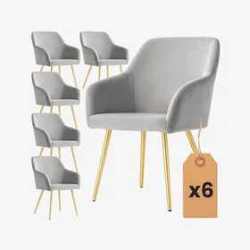 AKORD Estelle Smooth Velvet Spisestol 6-Pack