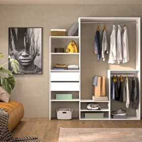 Tautra Kit Dressing Modulable 1 Colonne 120x200x40cm Avec 2 Tiroirs