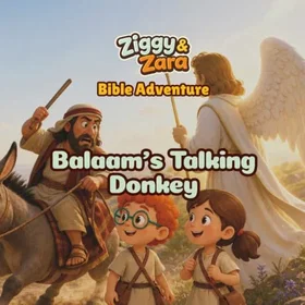 Ziggy & Zara Bible Adventure: Balaam’s Talking Donkey Färgläggningsbok för Barn