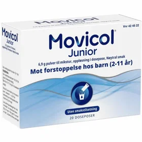 Movicol Junior Pulver Blanding Nøytral 20 Porsjoner