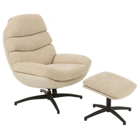 Hellin Fauteuil relax pivotant avec repose pieds