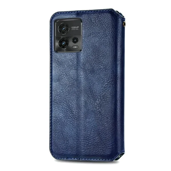 Nahkakotelo Leather Case with Stylish Rhombus Imprint for Motorola Moto G72