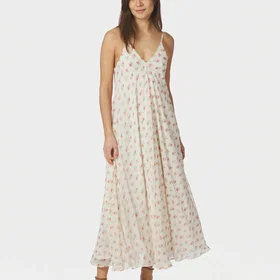 Neo Noir Grazia Blomstermønstret Kjole Lang Kjole