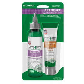Vet's Best Ear Relief Wash+Dry Kit 2x118 ml