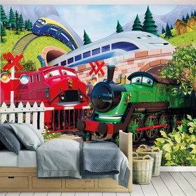 Walltastic Tåg Seikkailu Tapetti 305x244cm
