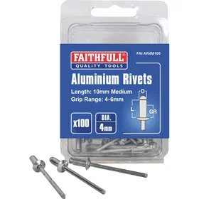 Faithfull Rivet Aluminium 4x10mm Medium 100-pack