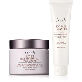 Fresh Rose & Sugar Care Set Presentförpackning för Kvinnor (Soy Face Cleanser 150ml, Rose Deep Hydration Face Cream 50ml)