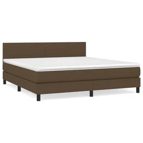 vidaXL Ramsäng Säng med madrass mörkbrun 160x200 cm tyg
