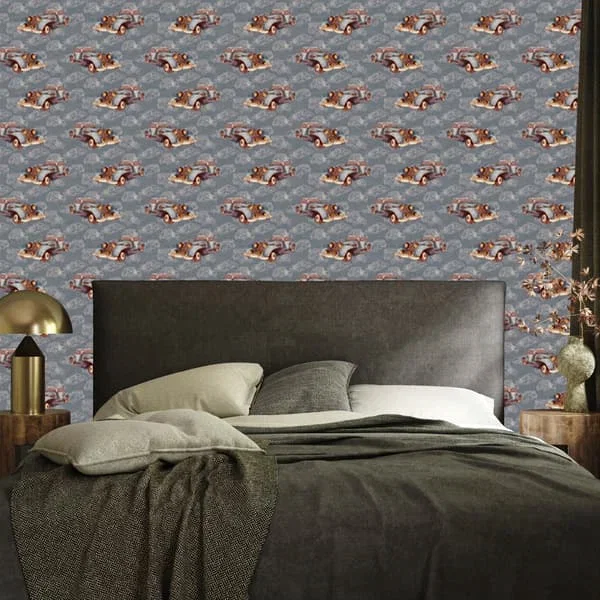Vintage Car Watercolor Pattern