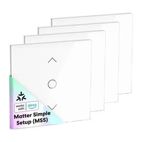 Meross MRS100MA(EU) Coffret de 4 interrupteurs intelligents Wi-Fi pour volets ro