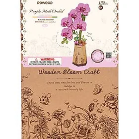 Rowood Fleur d'orchidée papillon violette 3D en bois