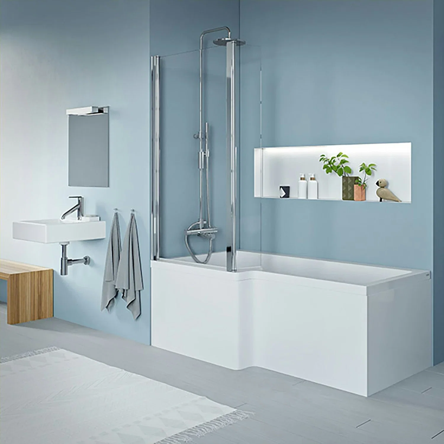 Strømberg Quantum Corner Bathtub Lucite Acrylic 1500x700cm 850cm QUAS1570-V
