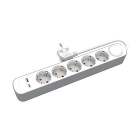Plastrol 5-Way Power Strip With Switch With 2x USB-A 1x USB-C 3m W-30010
