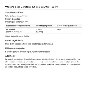 Vitalers Bêta-carotène 3.8mg 30ml