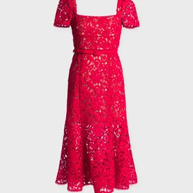 Self-Portrait Floral Lace Midi Dress