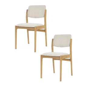 WOODEK Chaise de Cuisine en Chêne Massif 2-Pack