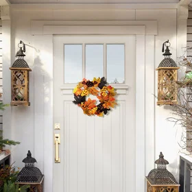 Garden Sanctuary Realistic Halloween Decoration Wreath with LED Lights