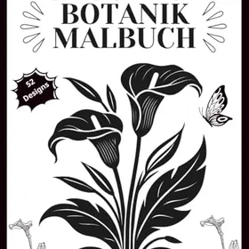monochrome Botanik Malbuch Färgbok