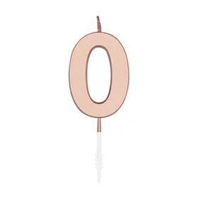 Globos Tårtljus Metalliskt Roséguld nr. 0