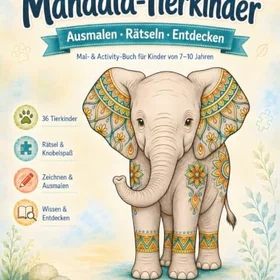 Mandala -Tierkinder Ausmalen Rätseln Entdecken Mal- & Activity-Buch för Barn