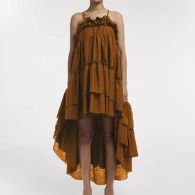TOPSHOP Tsyvonne Sl Frill Midi Kjole