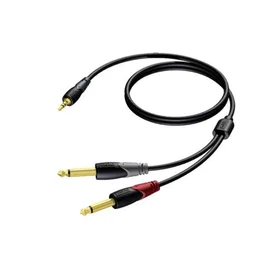Procab 3.5mm till 2x 6.35mm Jack Kabel 1.5m 1KPCL052