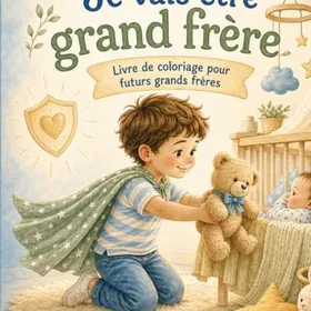 Je vais être grand frère Färgläggningsbok för framtida äldre bröder