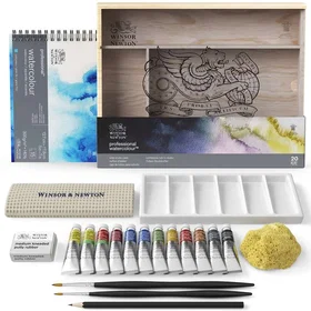 Winsor & Newton Watercolour Proff. Travel Box Kunstnersett (20stk)