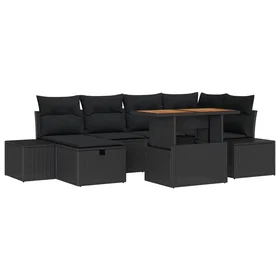 vidaXL Garden Sofa Set Height-Adjustable 7 Pieces 3361387