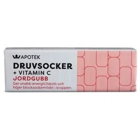 Kronans Apotek Druvsockertabletter + Vitamin C Jordgubb 100mg 14 tabletter