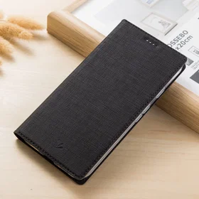 Viliv DMX Cross Texture Läder Ställfodral Case med Kortfack för Motorola One Vision/P50
