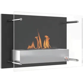Homcom Cheminée murale bioéthanol 60x22x40cm