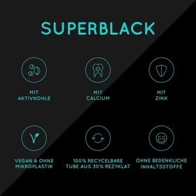 happybrush Charcoal SuperBlack Tannkrem 75ml