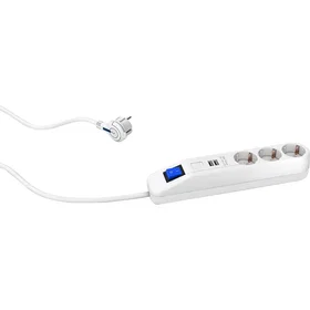 Gelia 3-Way Power Strip with Switch and 2x USB