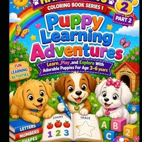 Puppy Learning Adventures Part 2 Färgläggningsbok för ålder 3-6 år